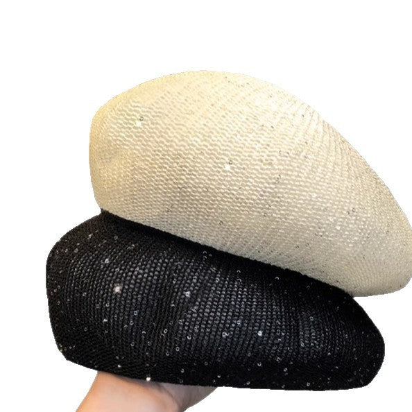 Sequin Beret, Korean-style Casual All-match Painters Cap