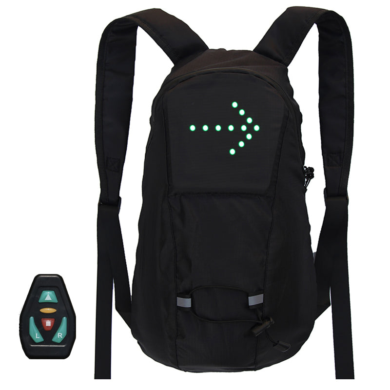 Outdoor LED Riding Light Backpack, Remote Control Directional Light Riding Bag, Adjustable Bicycle Bag Accessory Guide Light Suitable For Night Running And Riding