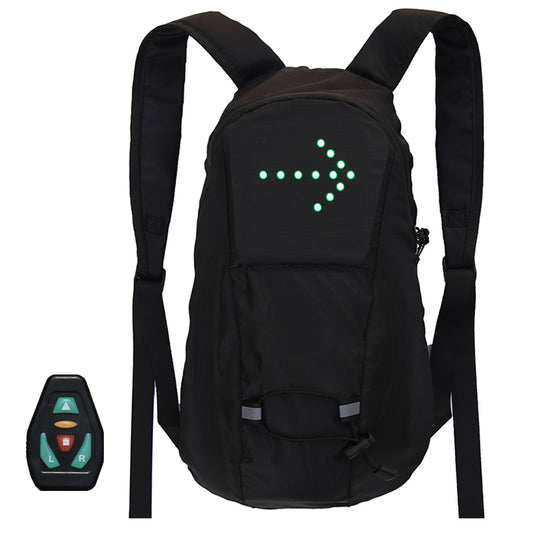 Outdoor LED Riding Light Backpack, Remote Control Directional Light Riding Bag, Adjustable Bicycle Bag Accessory Guide Light Suitable For Night Running And Riding