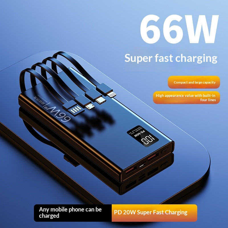 Fast-charging Battery With Built-in Cable Power Bank