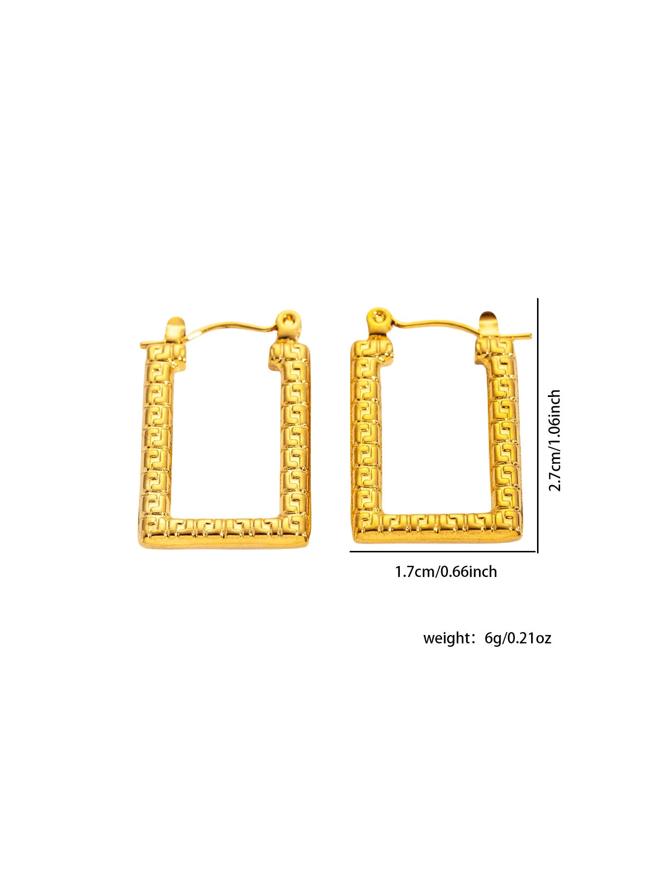 Light Luxury Gold Stainless Steel Studs High Fashion Non-Fading Titanium Steel Earrings