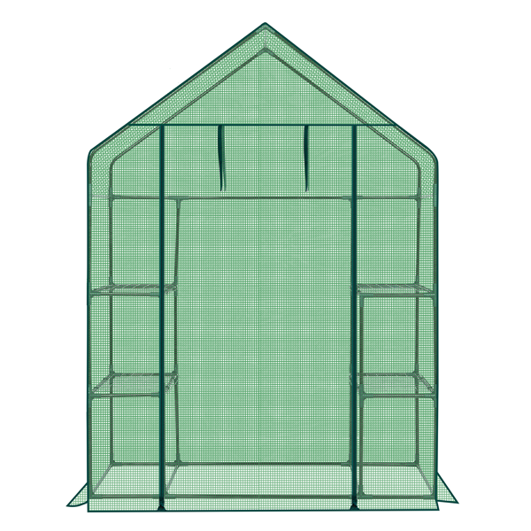 Mini Walk-in Greenhouse With PE Cover, 4-Shelf Indoor Outdoor Plant Gardening Green House For Garden Backyard, 56inch X 29inch X 77inch, Green