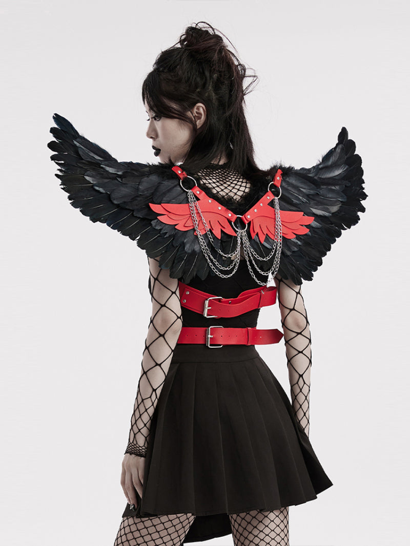 Feather Wings Strap Accessories Punk Style Halloween Decorations