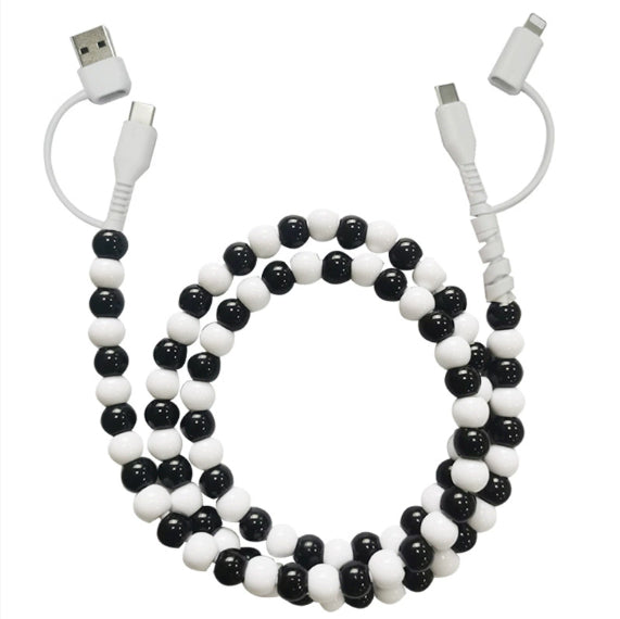 Two-tow And Two-beaded Colored Beads Charging Data Line