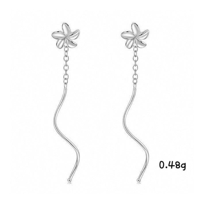 Fashionable Korean-style Clover-wave Drop Earrings For Women