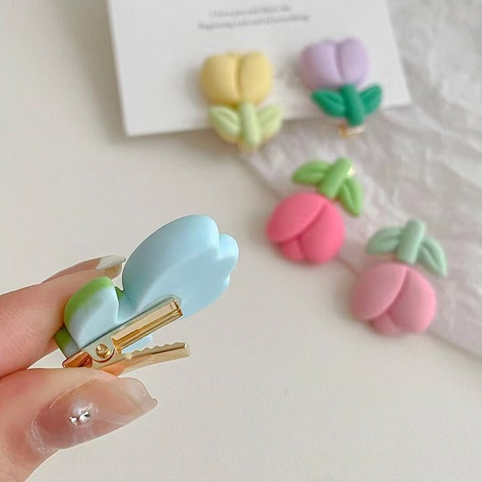 Cute Frosted Tulip Hair Clip