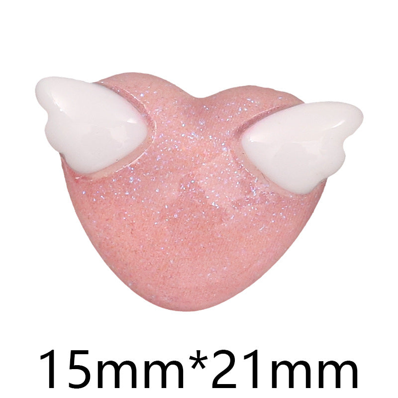 Transparent Glitter Star Moon Rainbow Flower Resin Ornament Accessories