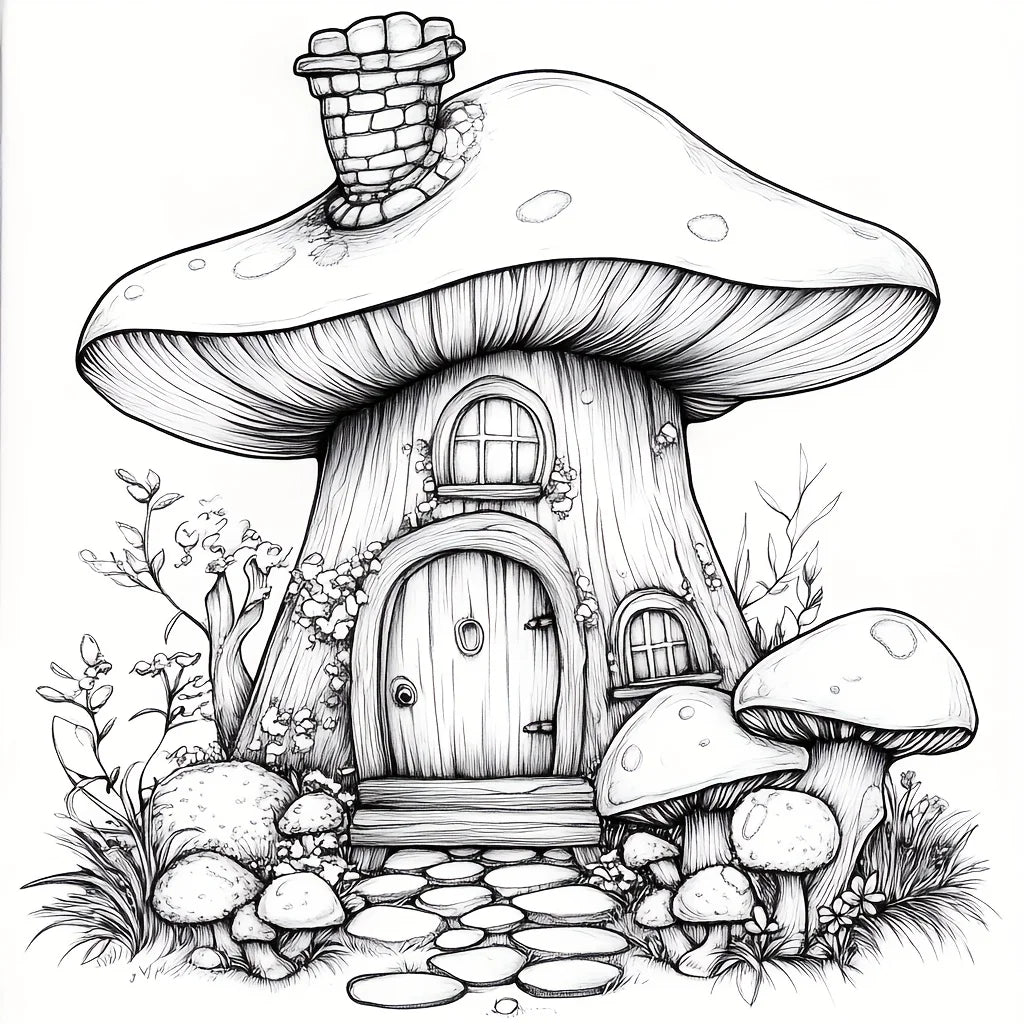 28 Pages Forest House Coloring Book Coloring Book For Adult Stress Reduction Colouring Book Valentine's Day Gifting, Birthday Party Gift, Drawing Supplies, Christmas Gift, Back To School Supplies