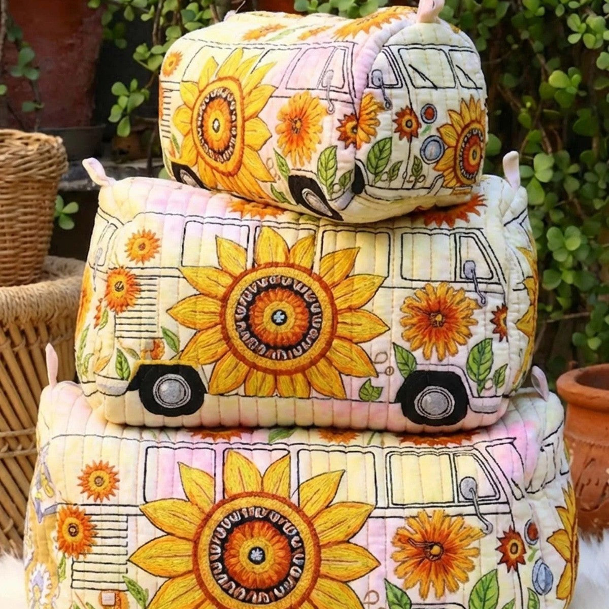 Printed Storage Makeup Three-Piece Set Multifunctional Bag