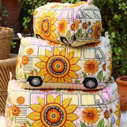 Printed Storage Makeup Three-Piece Set Multifunctional Bag