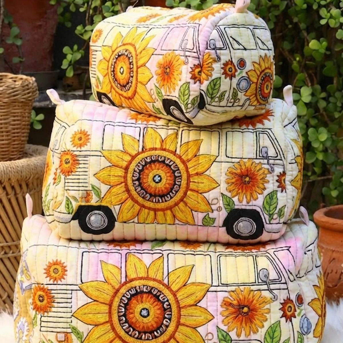 Printed Storage Makeup Three-Piece Set Multifunctional Bag