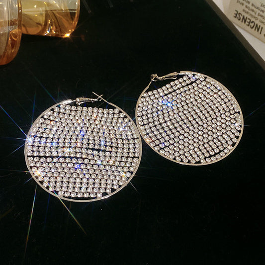 Silver Post Flower Geometric Earrings Women CZ Diamond Niche Trendy Versatile Premium
