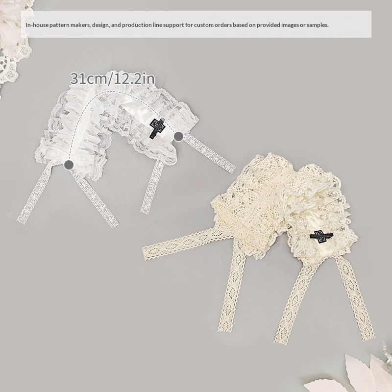 Y2K Lace Bow Headpiece Cosplay Maid Hair Accessory