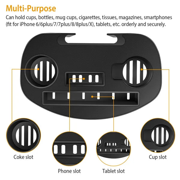 Zero Gravity Chair Cup Holder Clip On Side Tray W/Beverage Can Mobile Devices Slots