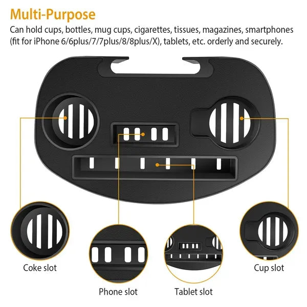 Zero Gravity Chair Cup Holder Clip On Side Tray W/Beverage Can Mobile Devices Slots