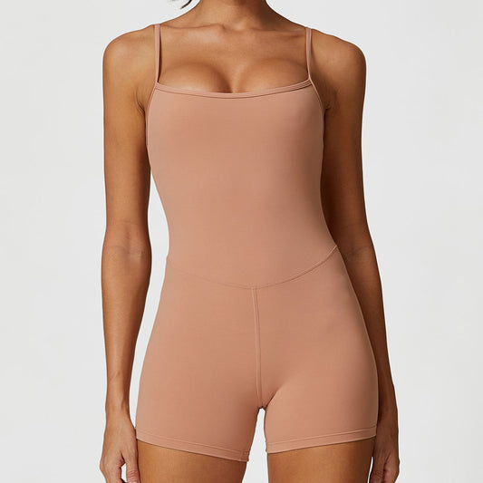 European And American-style One-piece Casual Yoga Outfit With Thin Straps