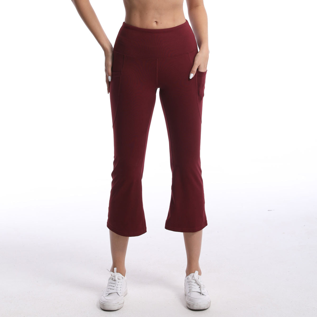 Pocket Solid Color Stretch Hip Lift Sports Nude Feel Yoga Leggings