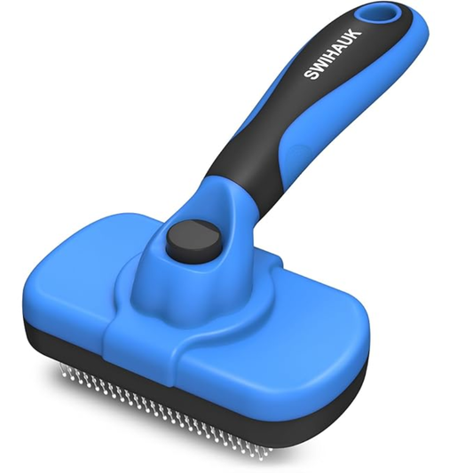 Swihauk Self Cleaning Slicker Brush  Skin Friendly Deshedding Grooming Tool For Dogs Cats  Suitable For Shedding  Haired Pets With Pet Supplies Accessories  Blue