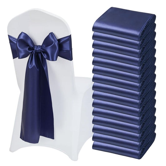 Satin Chair Sharpeners With Loops 275x17 Cm 50 Pcs Chair Straps For Binding Chair Straps For Weddings Parties Decorations Events Banquet Chair Accessories Chair Loops Navy Blue