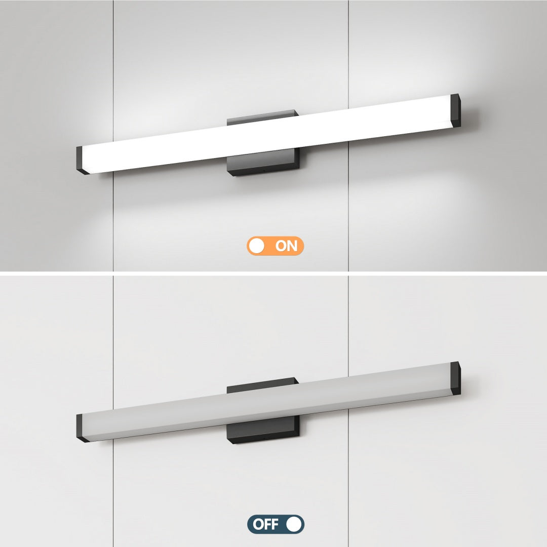 Bathroom Vanity Light Black - 33 Inch Modern Vanity Lights For Bathroom - 18W LED Bath Lights Over Mirror Cool White Light 6000K