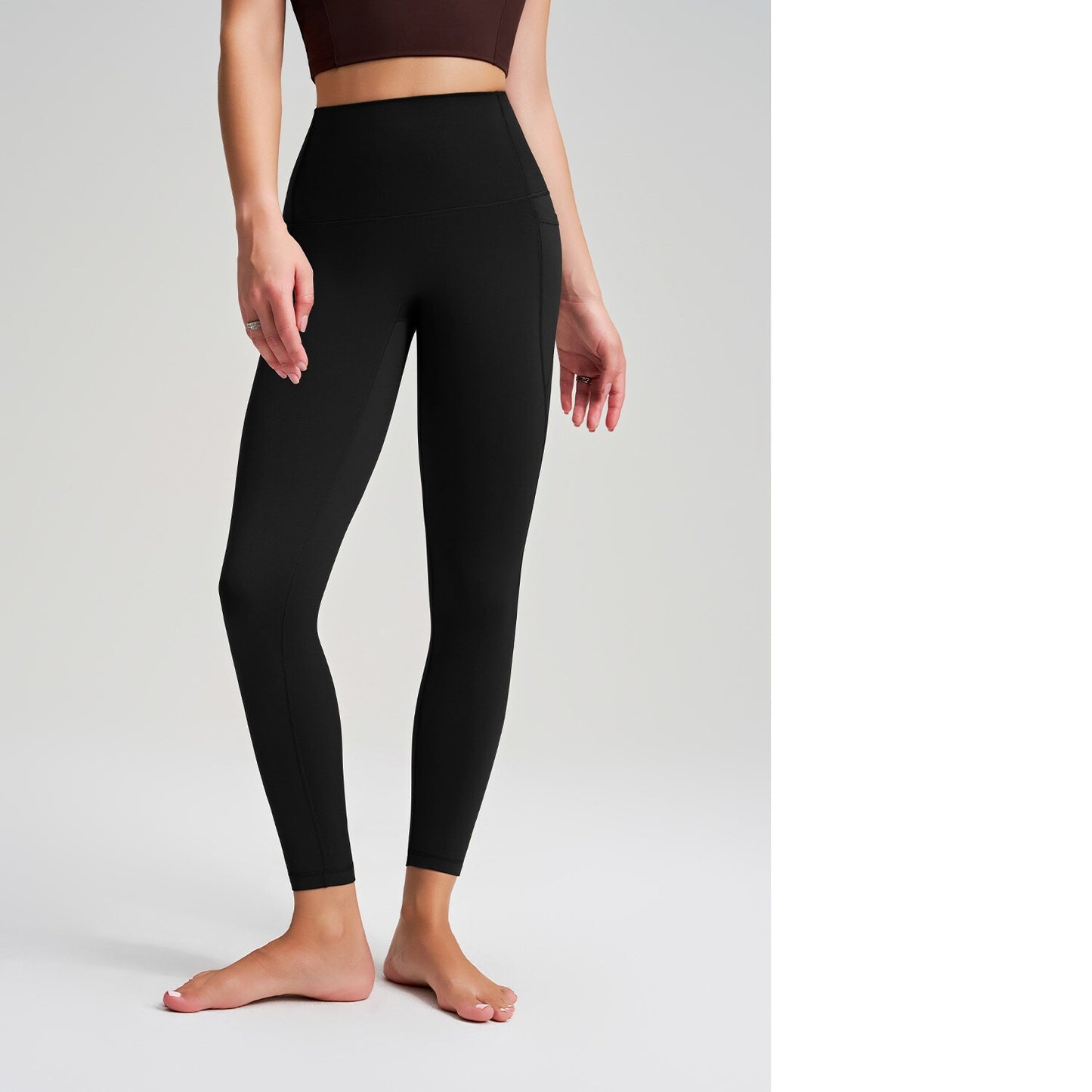 New Bare-Sense Hip-Lifting Yoga Pants For Women, Peach Butt Design With Pockets, High-Stretch Tight Fit, Seamless Quick-Dry Running & Yoga Leggings