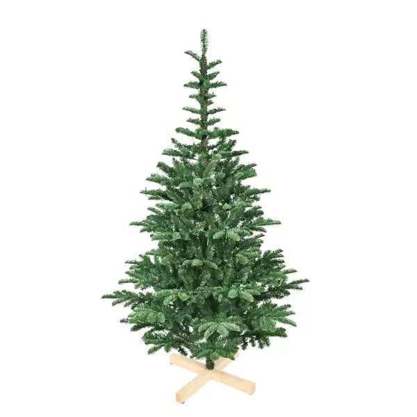 Artificial 8ft Green LED-lit Christmas Tree With 1307PE/PVC Mixed Branch Tips,Hinged Premium & Foldable Base For Indoor Holiday Decorating