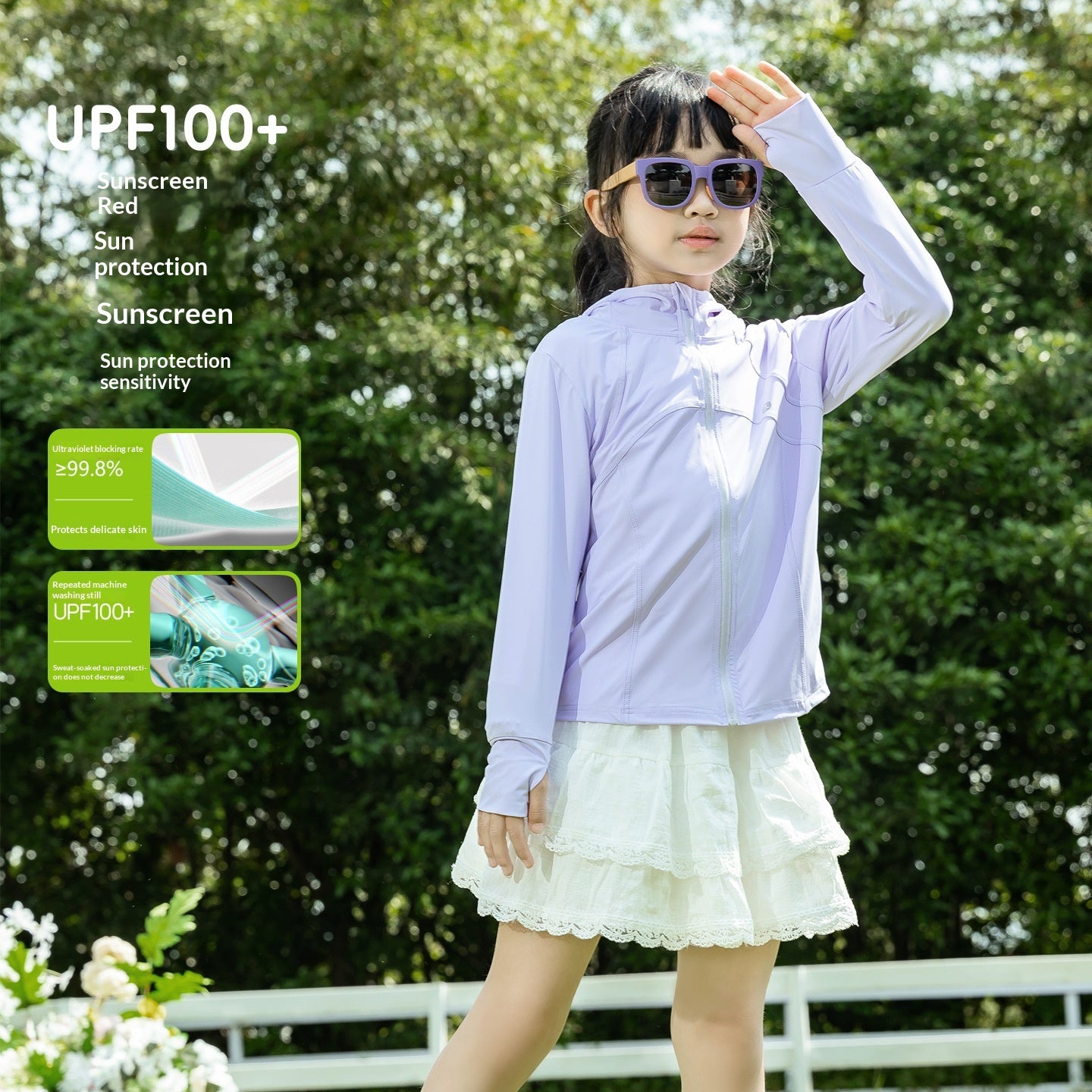 Summer Lightweight Ice Silk Cooling, Breathable Childrens Sun Protective Clothing
