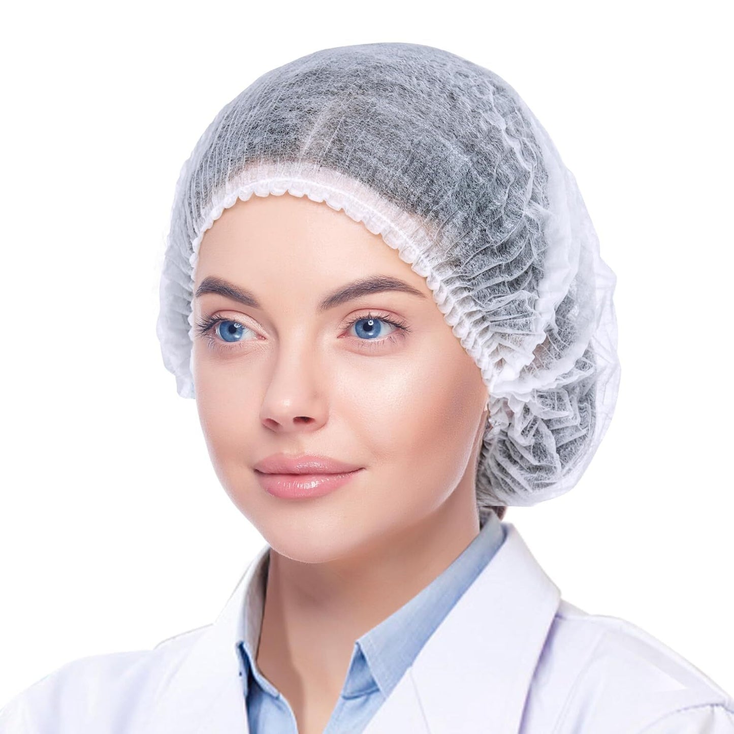 10 0 0Pcs Disposable Head Cover Hair Net White Elastic Hair Cap For Beauty Salon