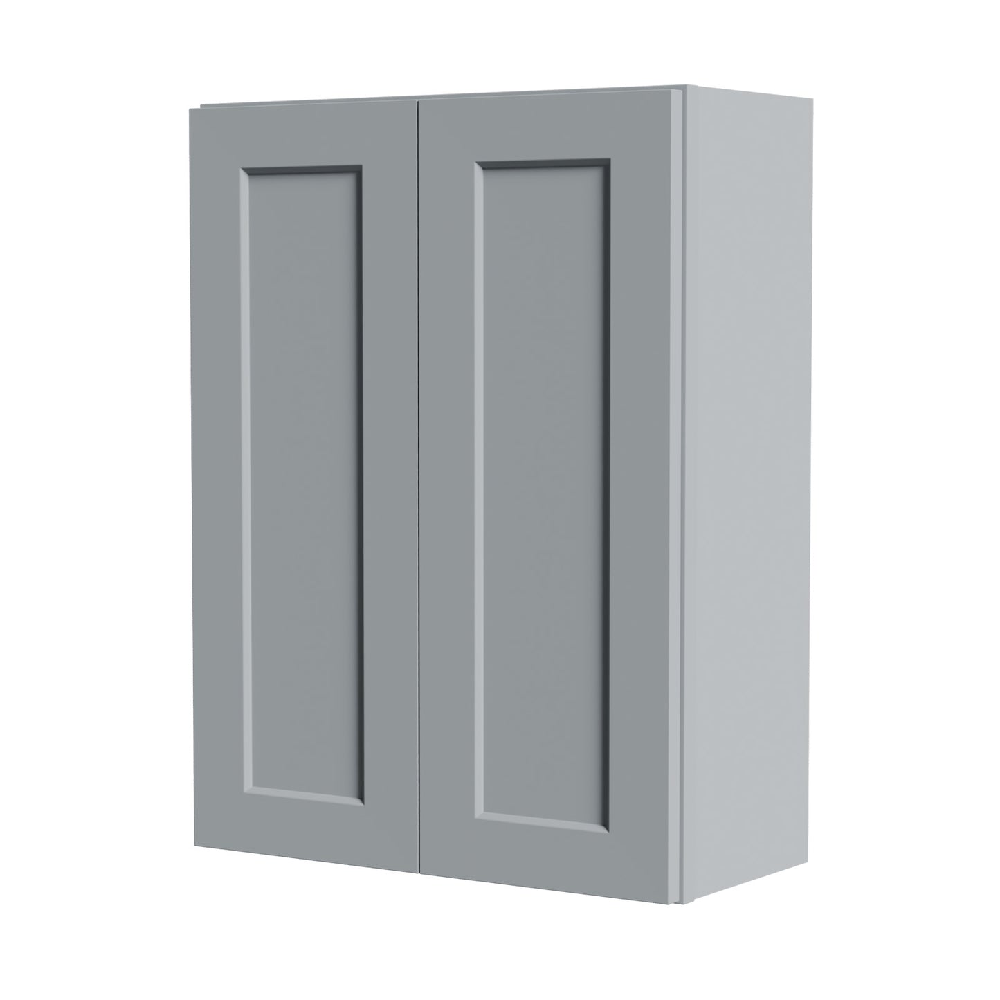 Gray Shaker Solid Wood Wall Cabinet With Soft-Close Doors, Adjustable Shelves - 27  Double Door Storage For Kitchen, Bathroom, Laundry, Garage  Easy Assembly, 27 W X 12 D X 36 H