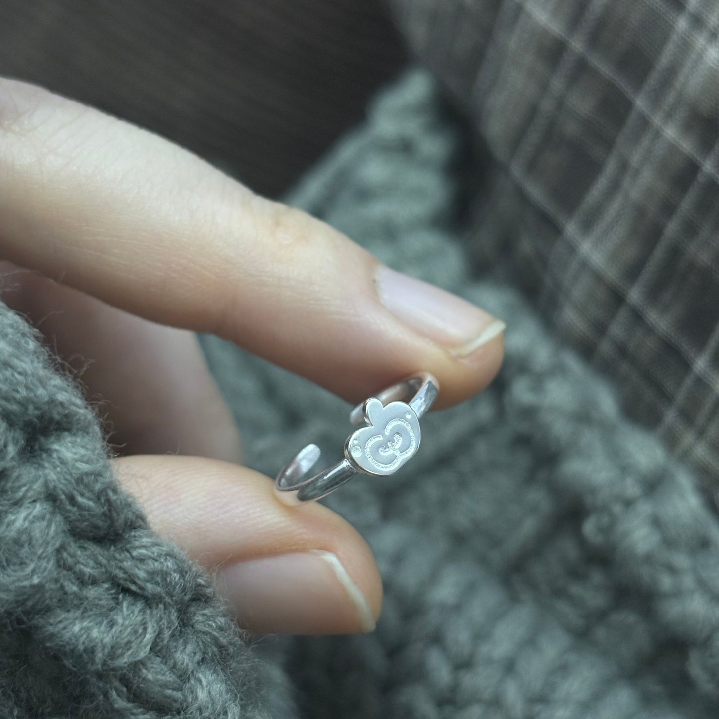 1pc 999 Sterling Silver Apple Open Ring, Minimalist Style, Perfect For Daily Wear And Christmas Eve Valentine's Gift