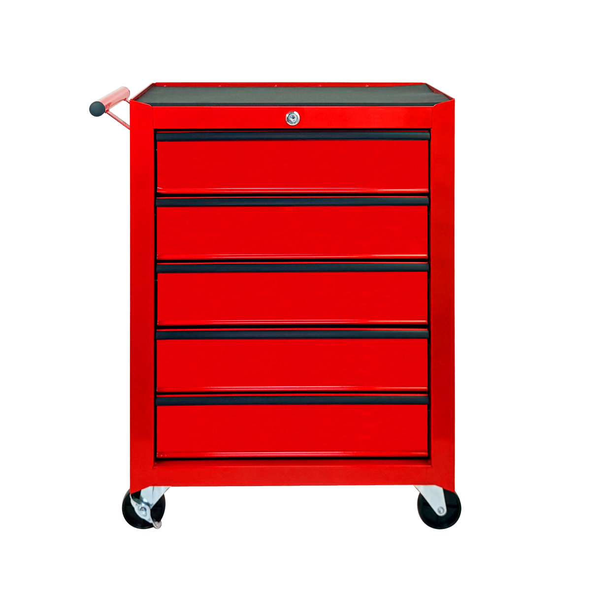 Rolling Metal Tool Chest with 5 Drawers, 20" 5-Drawer Tool Chest Cabinet with Ball Bearing Drawer Slides, Steel Tool Storage Box Organizer-RED