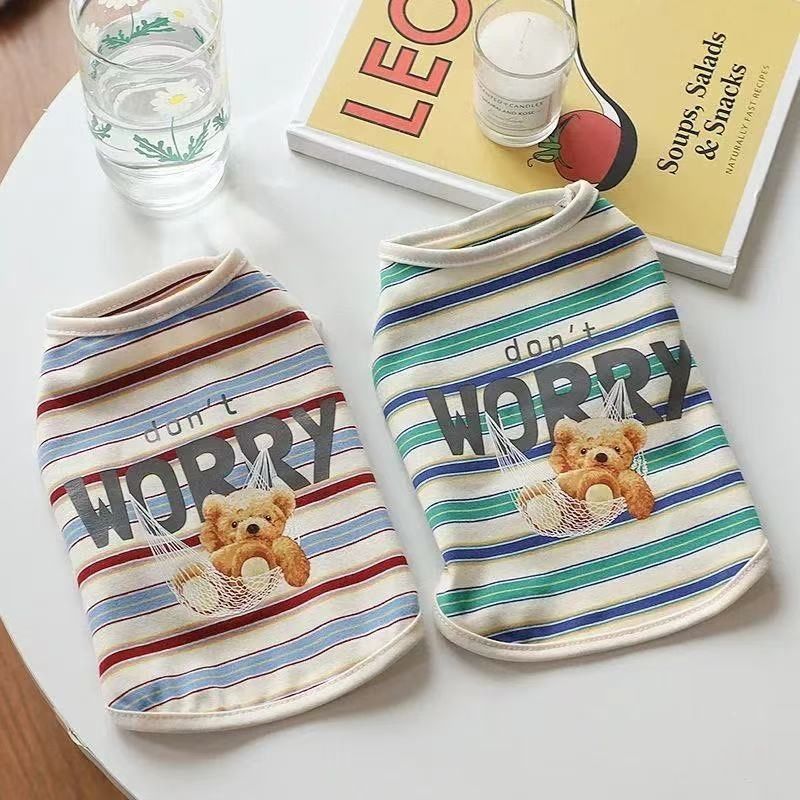 Summer Clothes For Dogs And Cats SpringSummer Breathable Striped Pet Vests