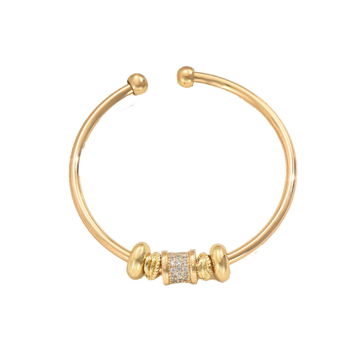 Minimalist Korean Style Women Bangle, Unique Geometric Niche Design Inlaid Cubic Zirconia, Premium Texture Fashion Wrist Jewelry