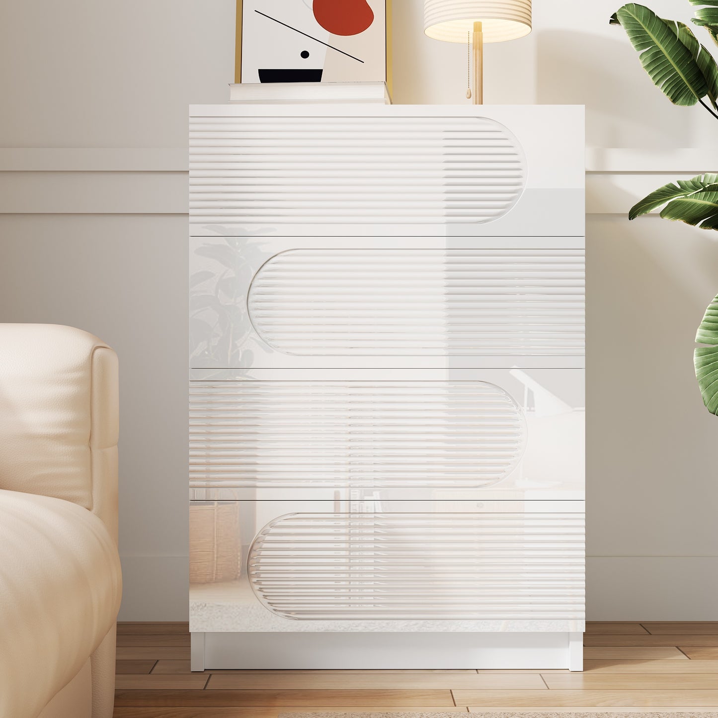 Modern 4-Drawer Storage Cabinet For Office, Bedroom & Living Room  Practical Storage Space, Smooth-running Full Pull-outs, Versatile Organizer For Documents, Clothing & Accessories