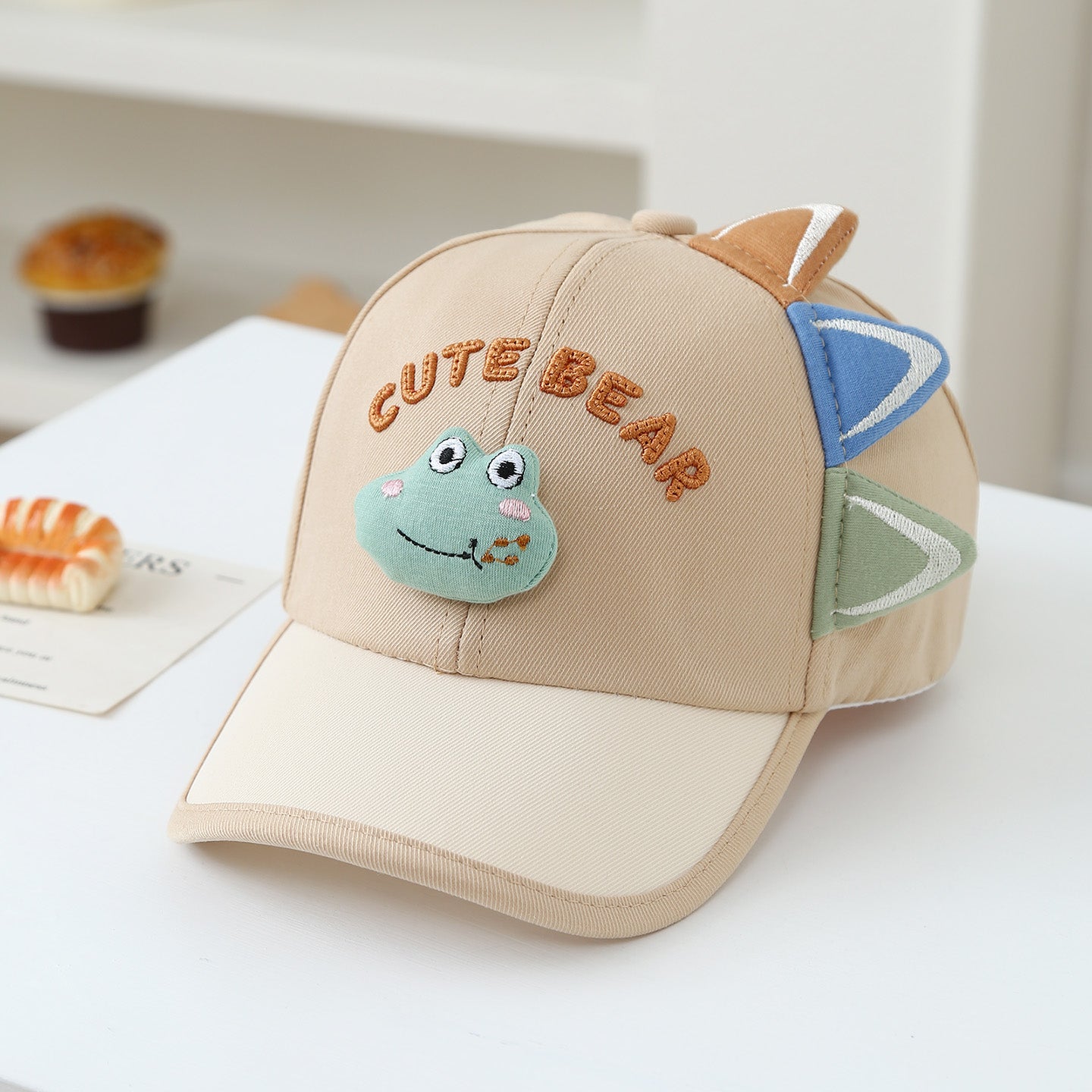 Children's Multi-color Edge-sewn Three-dimensional Cartoon-style Combined Korean-style Sweet Baseball Cap, Suitable For Daily Outings And Travels