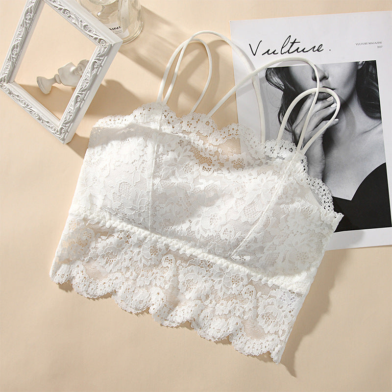 Beauty Back Sexy Cross Spaghetti-strap Strap Wrapped Chest Without Steel Ring
