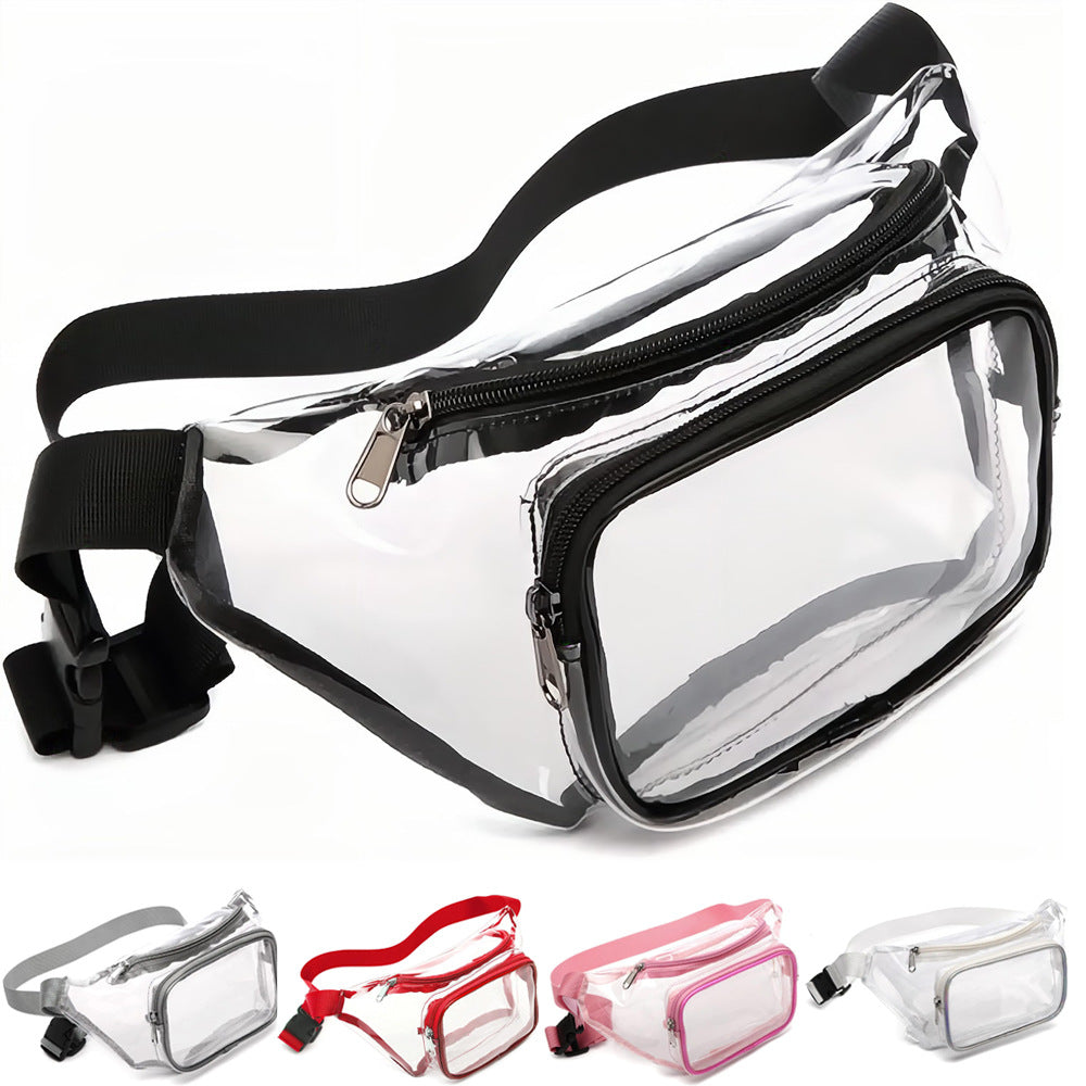Eco-friendly Transparent PVC Waist Bag Outdoor Sports Crossbody Bag