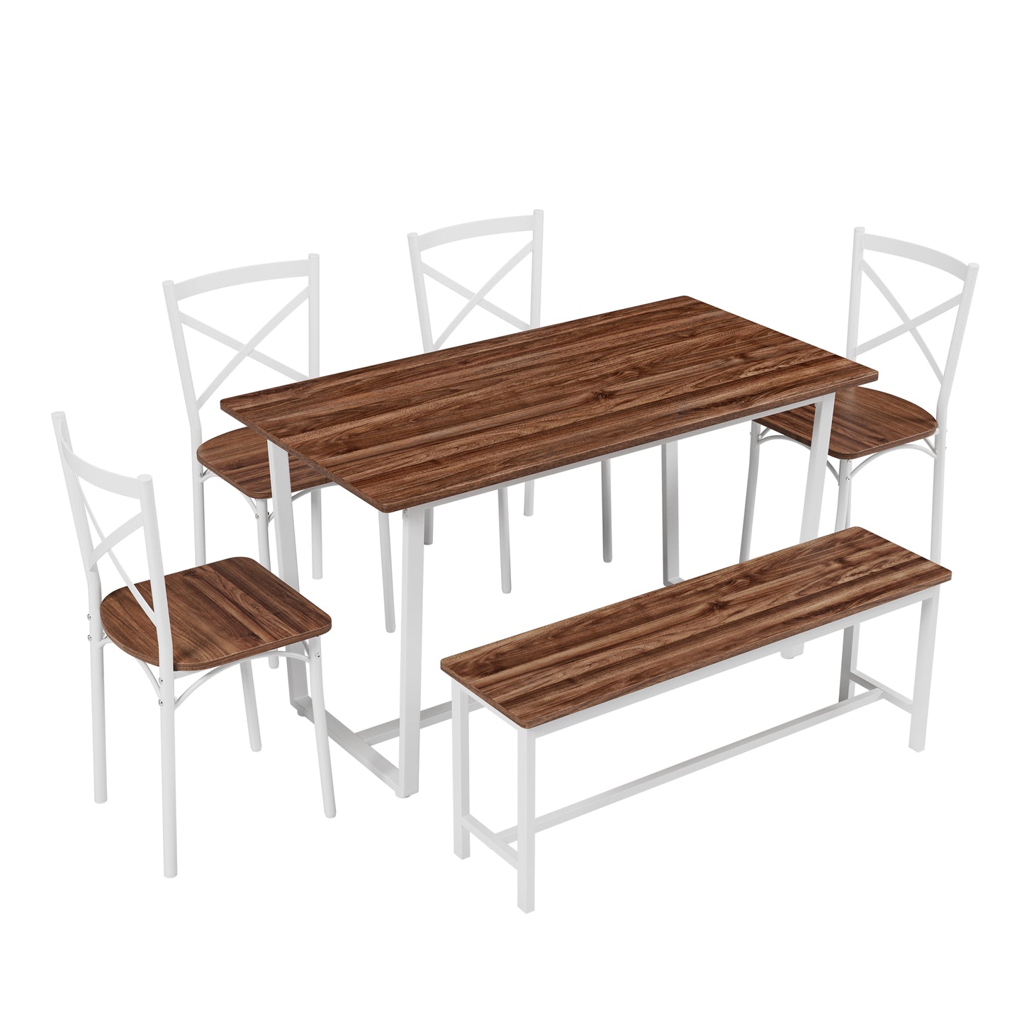 6 Pieces Dining Set 6-Piece Kitchen Table Set Perfect For Kitchen, Breakfast Nook, Living Room Occasions