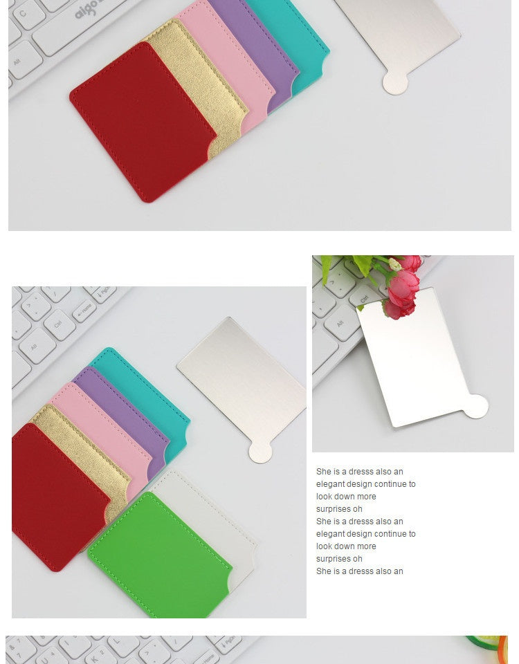 Stainless Steel Mirror Makeup Card Mirror Gift Portable Mirror