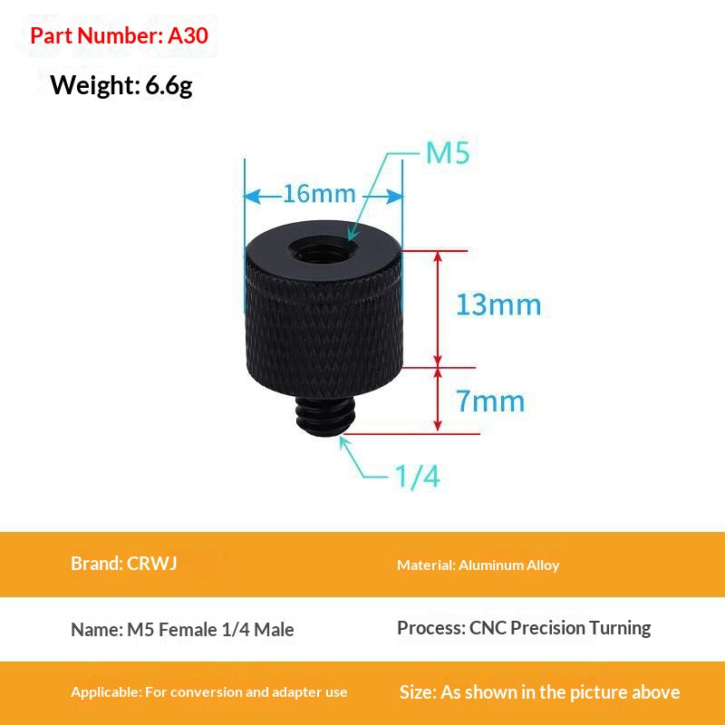 14 To 38 Camera Screw M4 M5 M8 M10 M12 Aluminum Tripod Head Photography Equipment Accessories