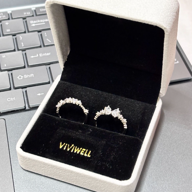2PC  Sweetheart Bow Rings, Silver Best Friend Matching Rings, Niche Design Birthday Gift For Her