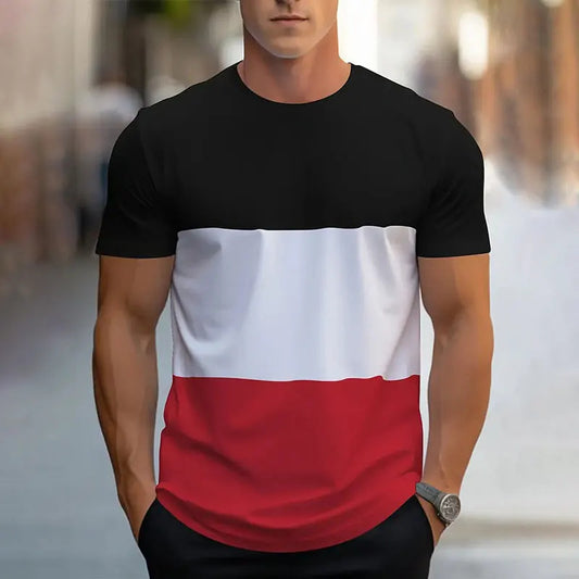 Mens Round-neck Loose-fitting Breathable Top For Sports And Fitness