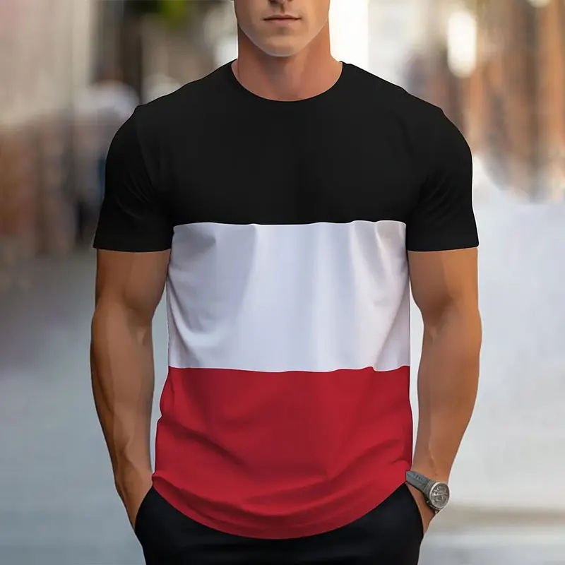 Mens Round-neck Loose-fitting Breathable Top For Sports And Fitness