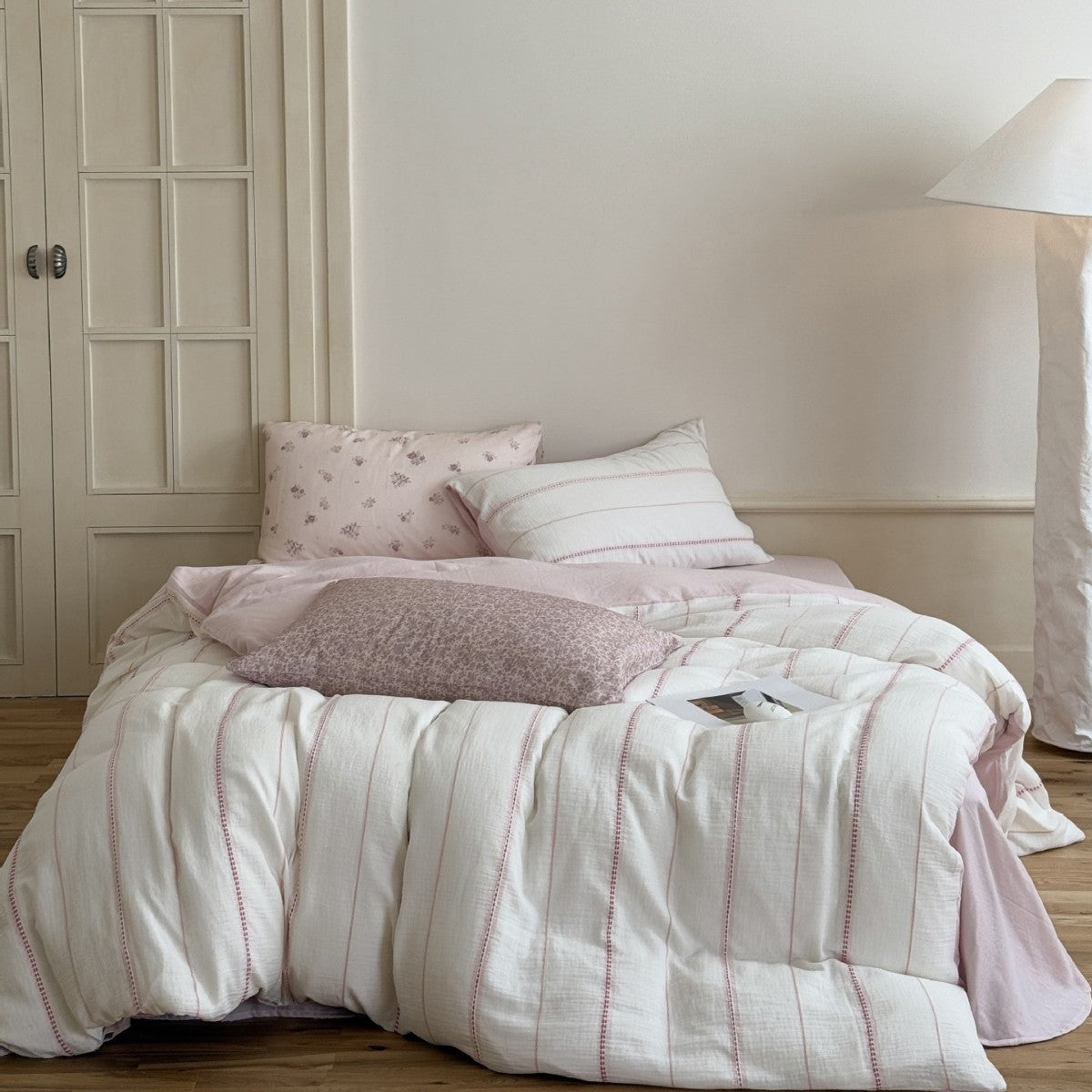 Korean-style Fresh And Airy All-cotton Double-layer Gauze Duvet Cover Four-piece Set