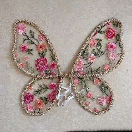 Angel Lace Wings And Fairy Wand Set Costume Accessories
