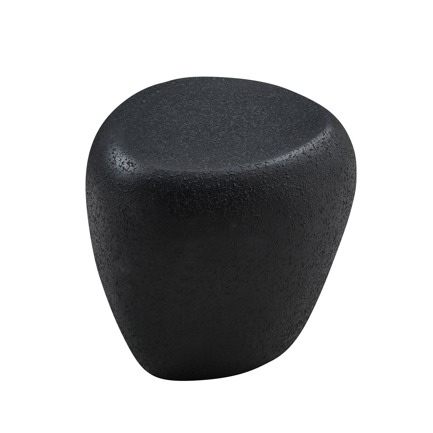 19.29 Inch Irregular Fiberglass Side Table  Durable, Scratch-Resistant & Waterproof End Table For Living Room,Apartment,Office,Matt Black