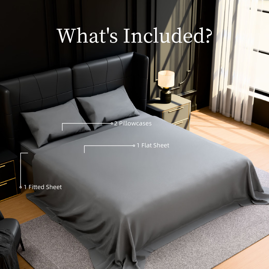 Bedding Queen Bed Sheets Set - 4 Piece Bedding - Brushed Microfiber - Shrinkage And Fade Resistant - Easy Care -Queen, Grey