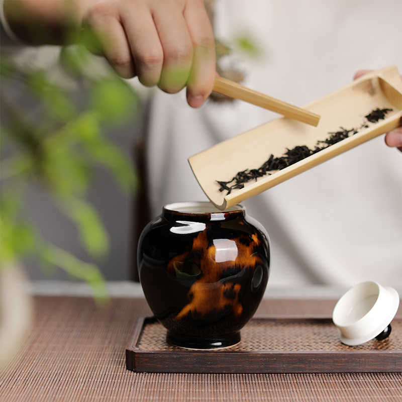 Simple Home Tortoiseshell-Pattern Tea Storage Canister