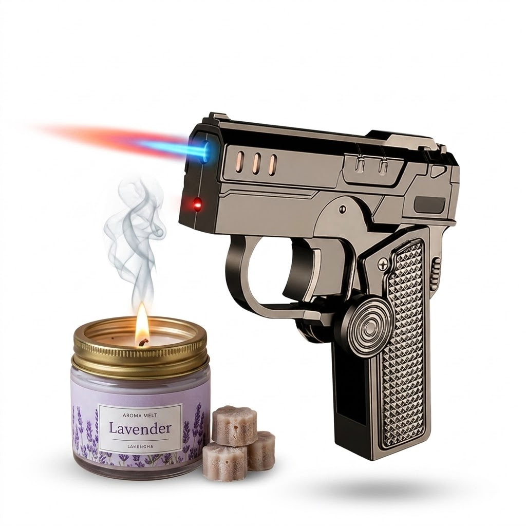 Butane Free-2-in-1 Fidget Spinner Gun Lighter Foldable Transformer Metal Lighter Red Laser Windproof Novelty EDC Gadget Gift For Men