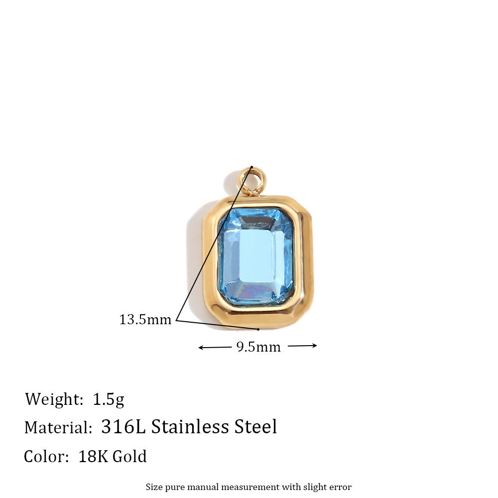 Mini And Simple Ornament Accessories 18K Gold Micro Inlay Colorful Crystals